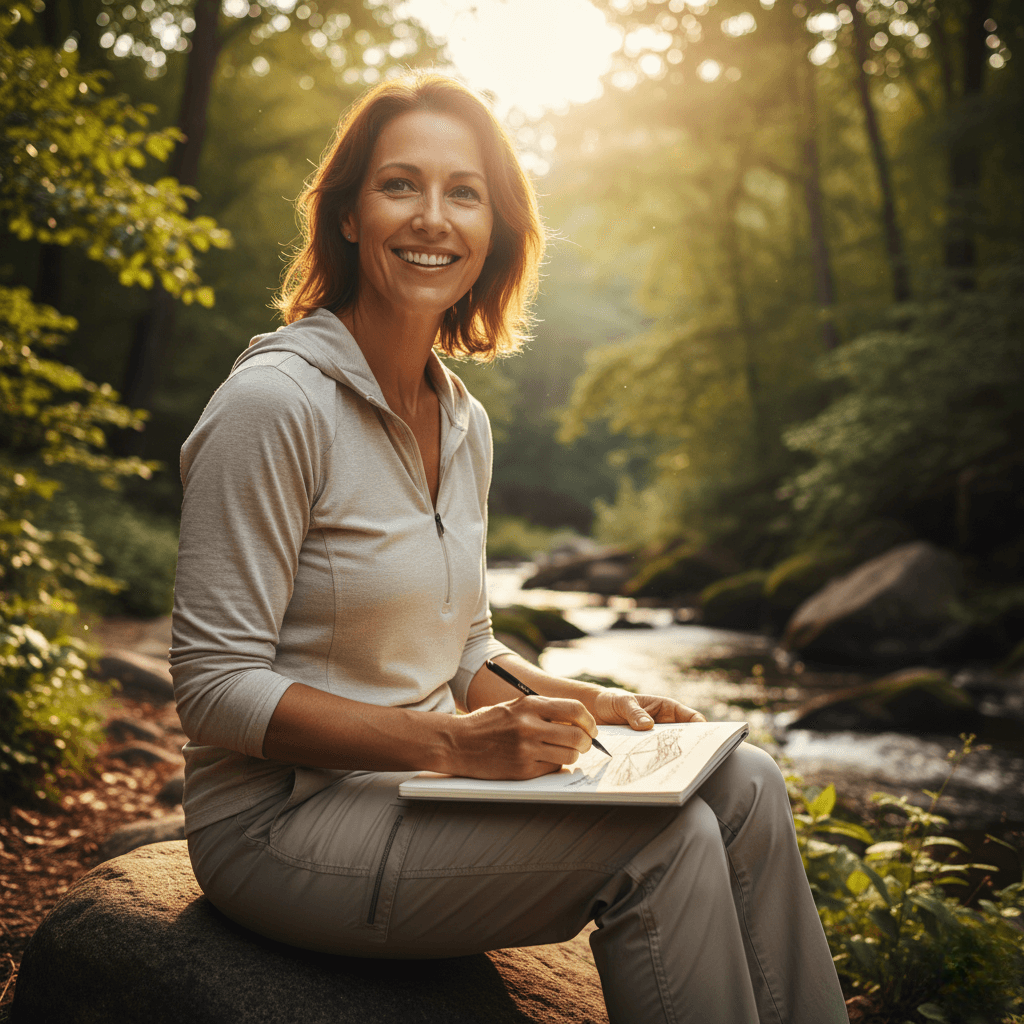 Natural adaptogens and thyroid support minerals like Ashwagandha, Kelp, and B-vitamins for hormonal balance.