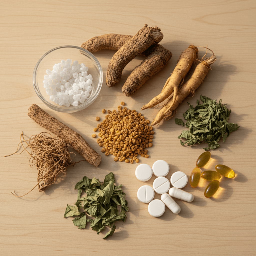 Natural ingredients supporting male prostate health, energy, and vitality.