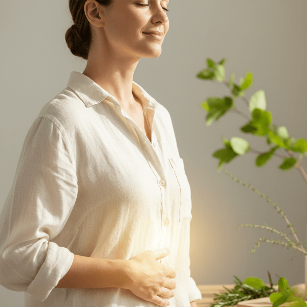 Digestive balance and gut health illustrated with a soft wellness concept 