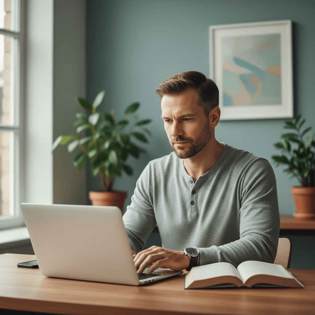 Man maintaining focus and mental energy naturally