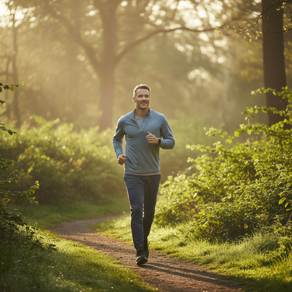 Man staying active to naturally boost energy and stamina