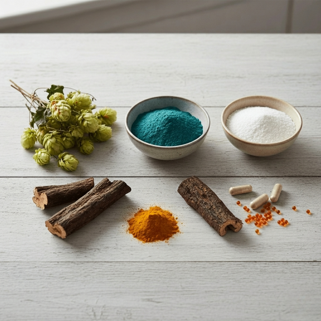 Key natural ingredients of Sleep Lean supporting metabolism, appetite, and fat burning.