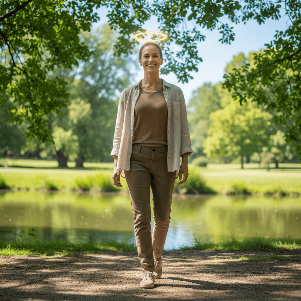 Woman with symptoms of loss of balance