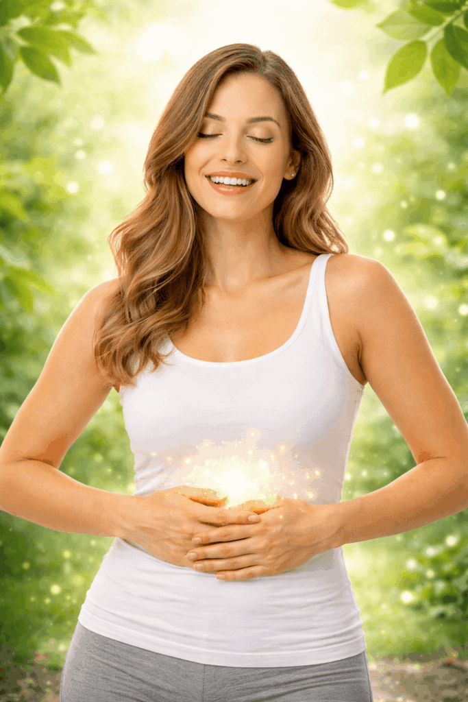 Soft visual representation of a healthy and well-balanced intestine