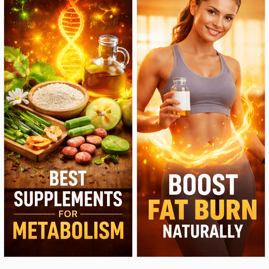 Concept of accelerated metabolism with a natural supplement for healthy weight loss.