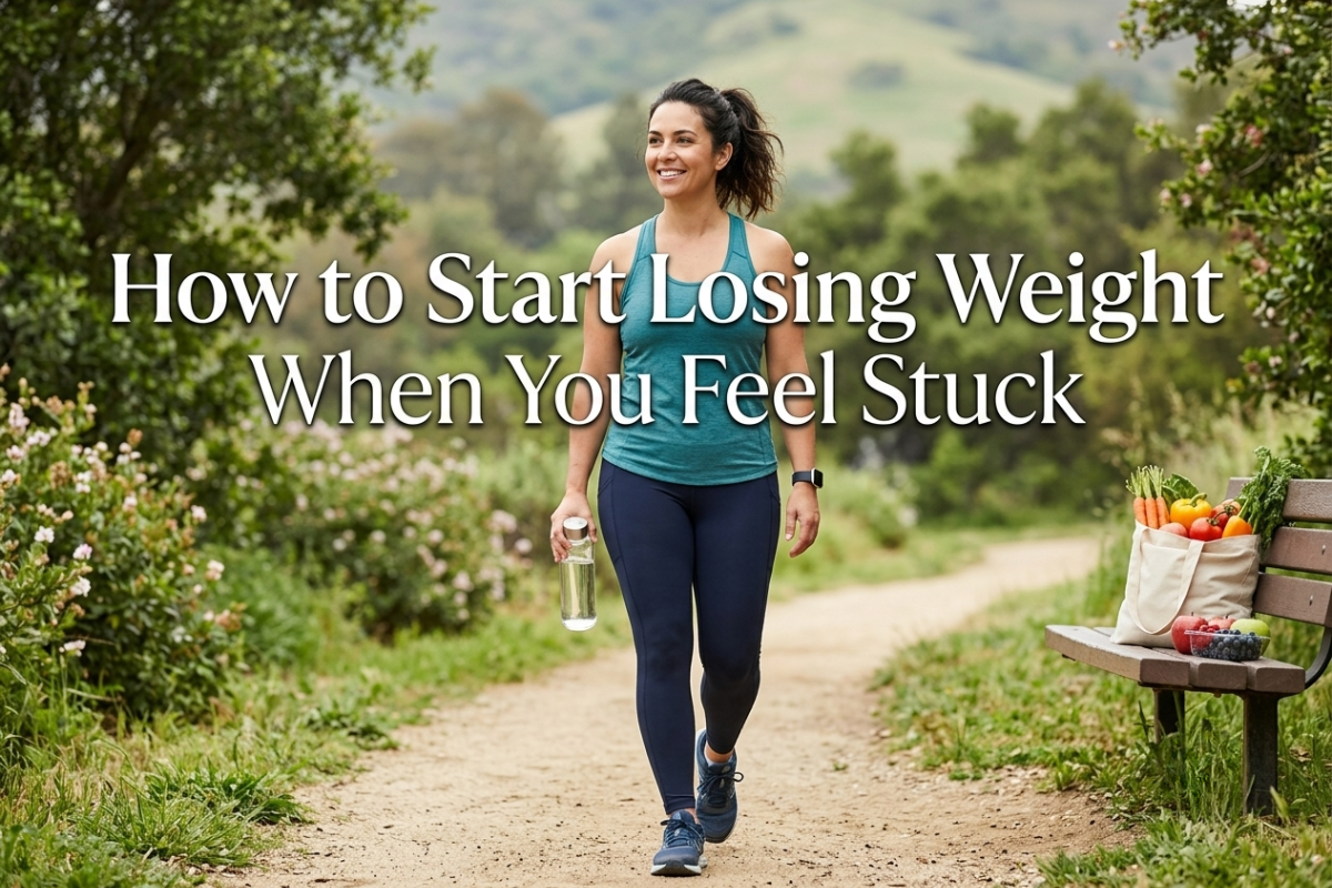 Person starting a healthy weight loss journey with outdoor activity and wellness habits